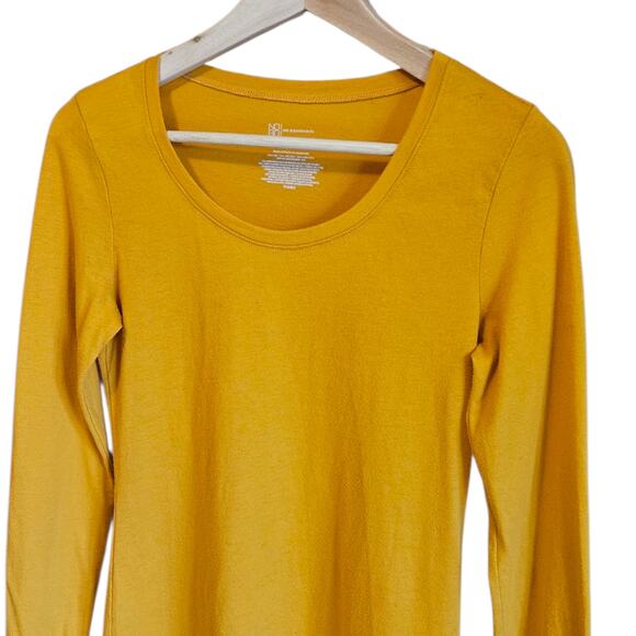No Boundaries Shirt Scoop Neck Long Sleeve Mustard Medium 15, 25, .22 - Picture 2 of 4